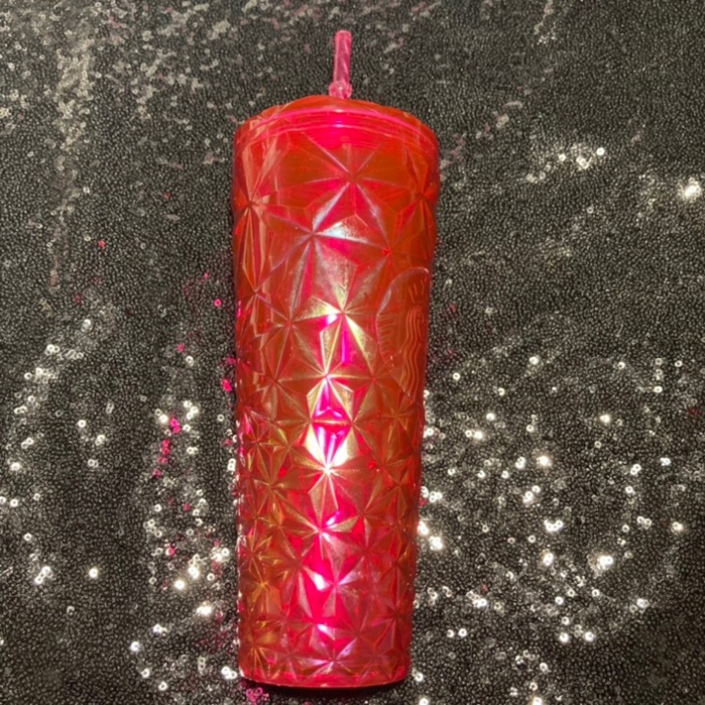 Starbucks Venti Tumbler Fuchsia Flower Pink Prism 24oz Cold Cup Summer 2024 NWT - Picture 10 of 17